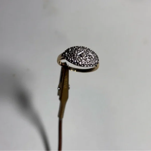 10Karat Gold Diamond Chip Mid Century Modern Ring Size 5 3/4 - Picture 5 of 8